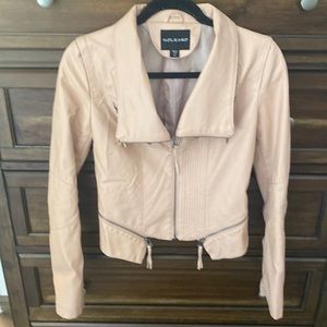 Solemio leather jacket with zipper detailing